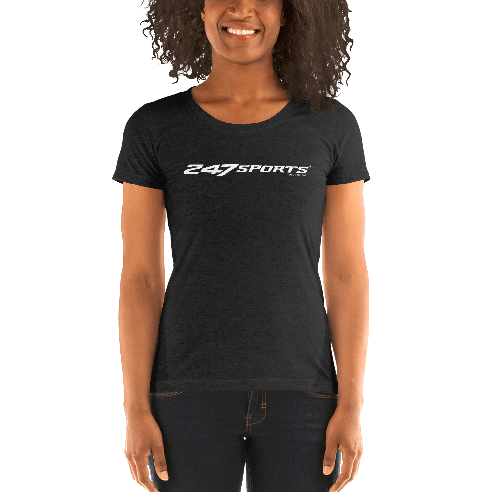 247 Sports White Logo Women's Tri - Blend Short Sleeve T - Shirt - Paramount Shop