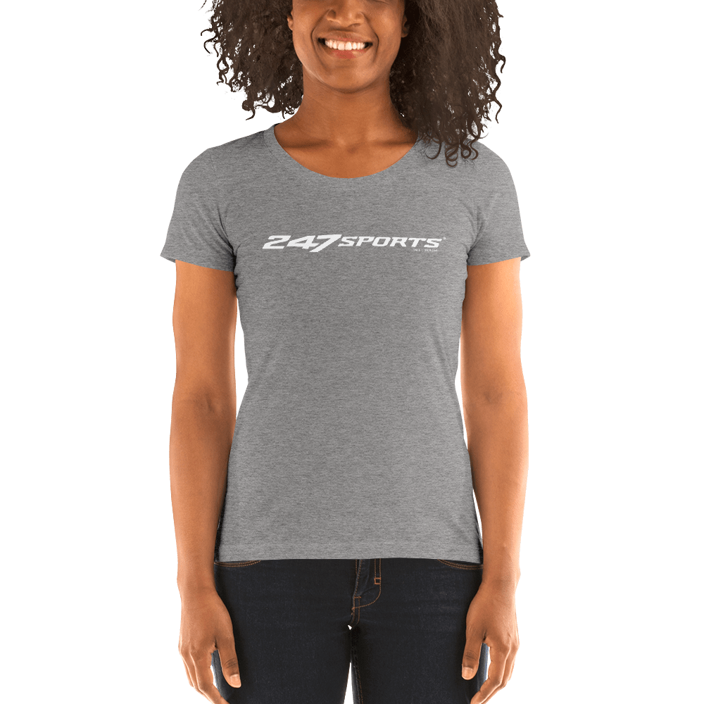 247 Sports White Logo Women's Tri - Blend Short Sleeve T - Shirt - Paramount Shop