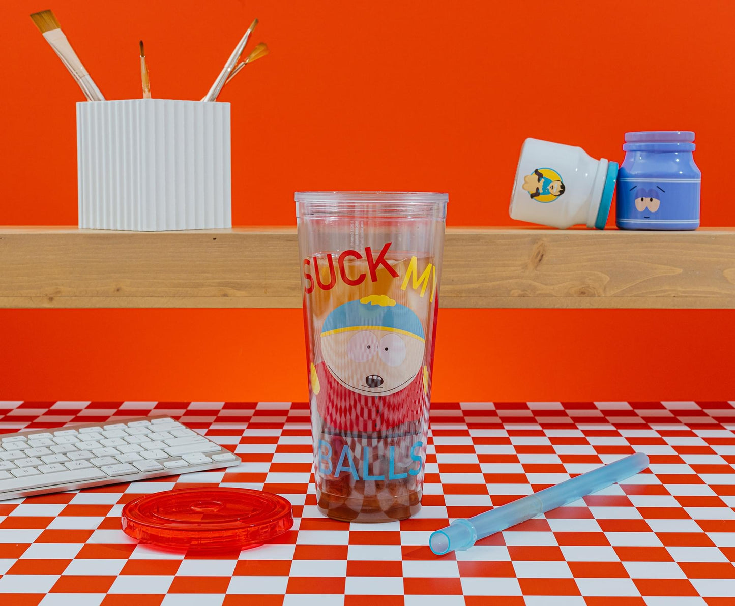 South Park Cartman "Suck My Balls" 24-Ounce Carnival Cup With Lid and Straw-9