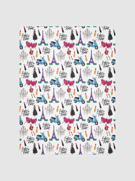Emily in Paris Sherpa Blanket Drawings 60 in x 80 in