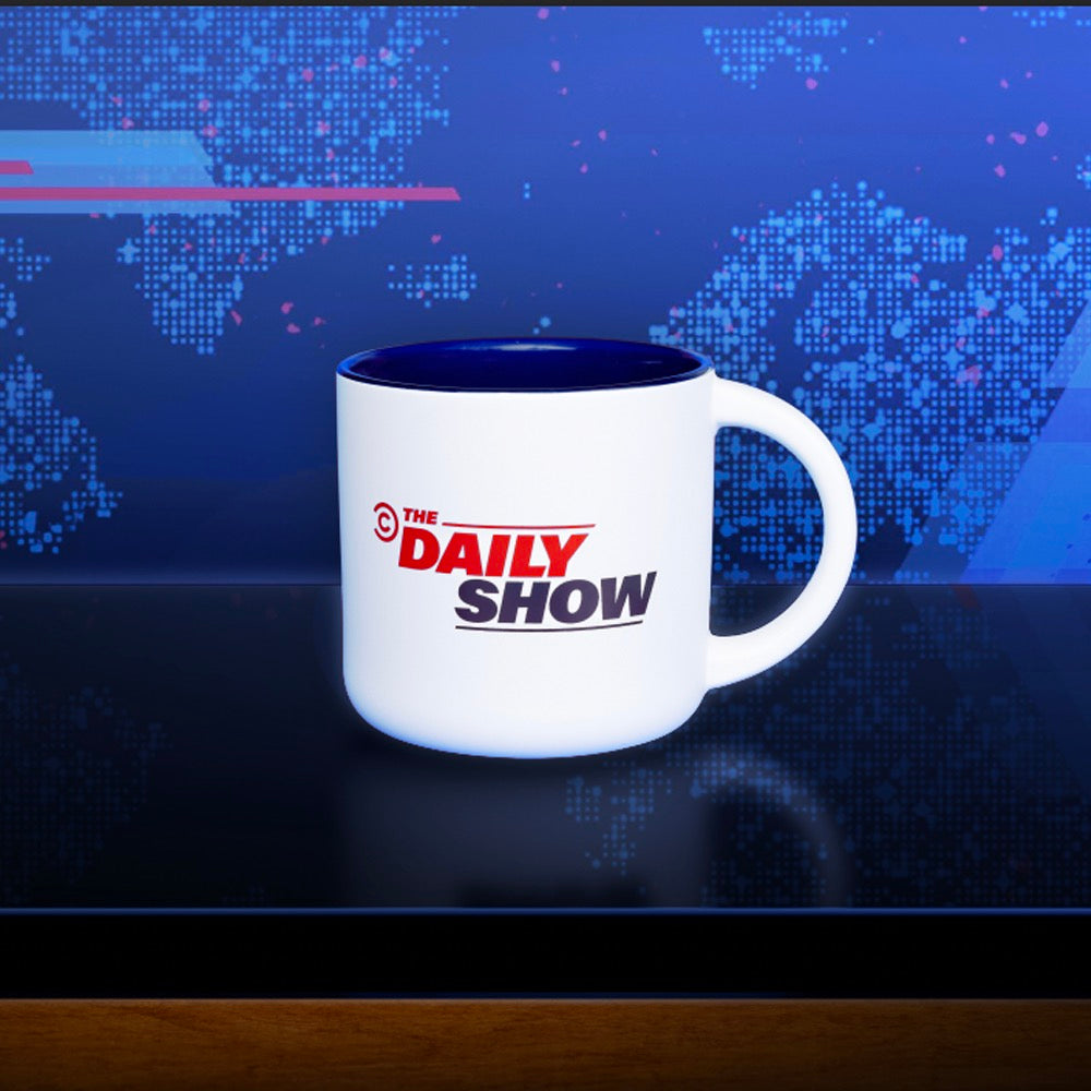 The Daily Show "As seen on" Taza