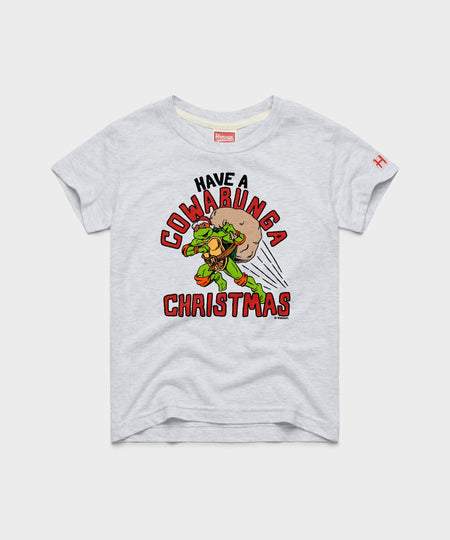 HOMAGE x Teenage Mutant Ninja Turtles youth t-shirt front view featuring holiday TMNT graphic print