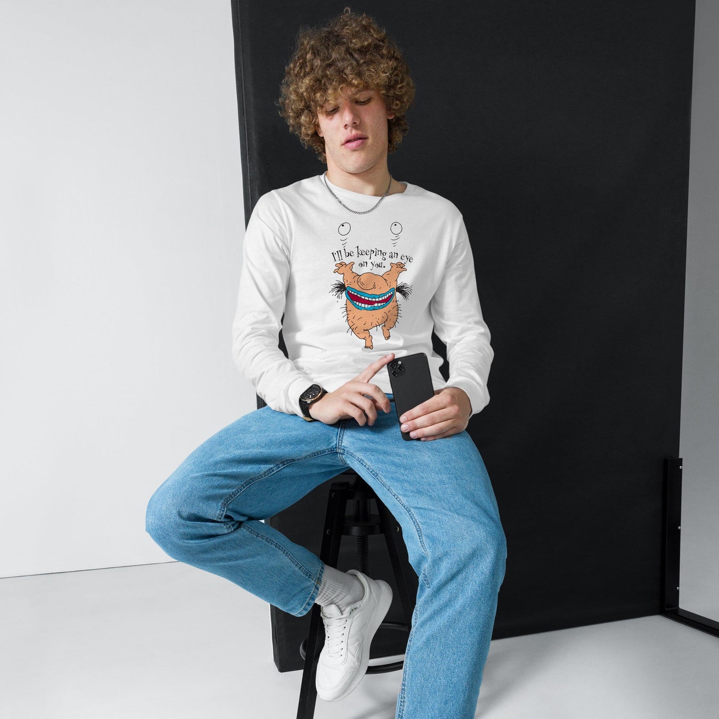 Aaahh!!! Real Monsters Krumm Eye on You Unisex Long Sleeve T - Shirt - Paramount Shop