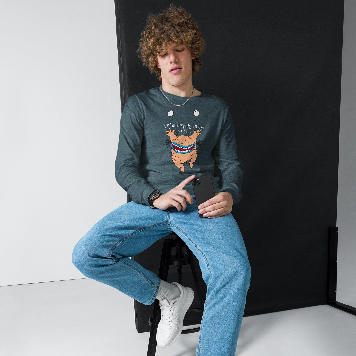 Aaahh!!! Real Monsters Krumm Eye on You Unisex Long Sleeve T - Shirt - Paramount Shop