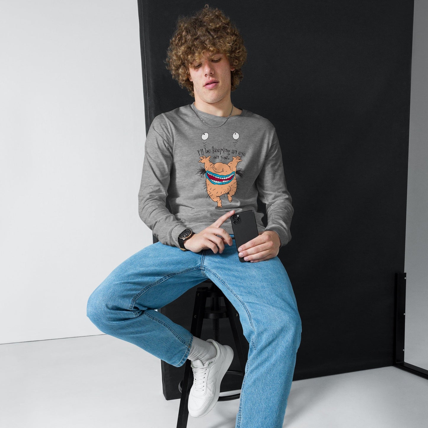 Aaahh!!! Real Monsters Krumm Eye on You Unisex Long Sleeve T - Shirt - Paramount Shop