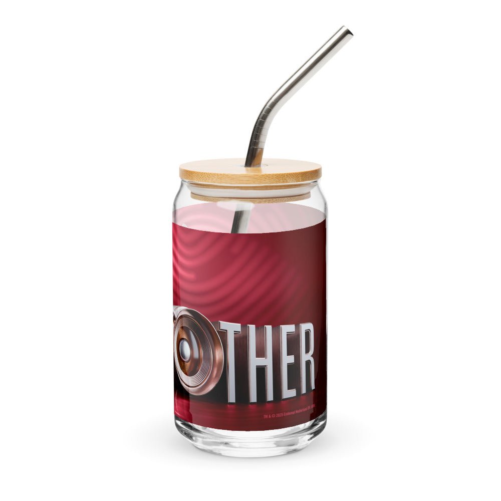 Big Brother Gold Magnifying Glass Can - Shaped Glass with Lid and Straw - Paramount Shop