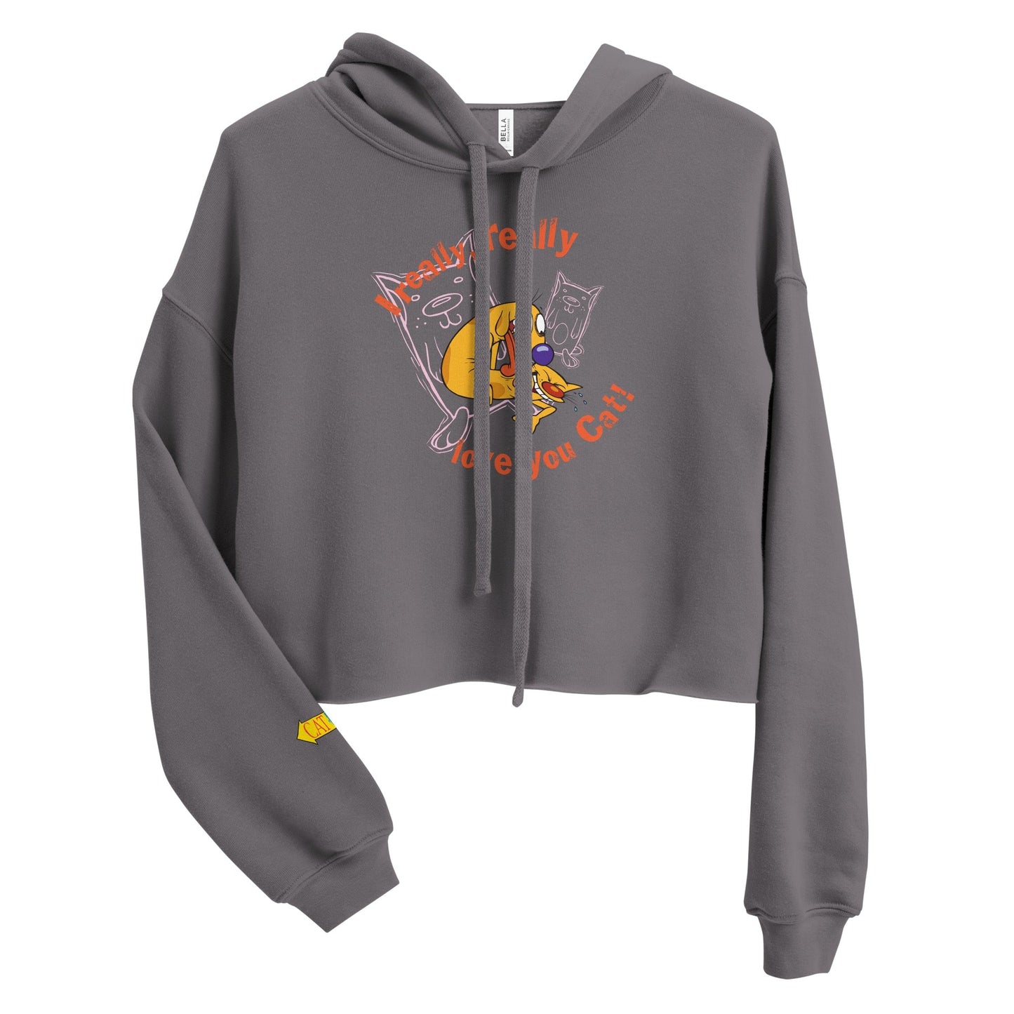 CatDog Really Love You Cat Women's Cropped Hooded Sweatshirt - Paramount Shop
