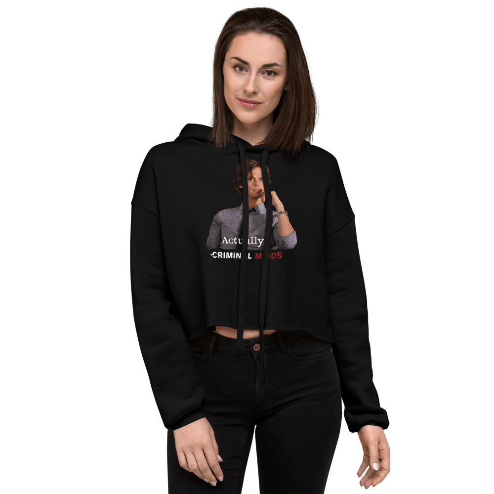 Criminal Minds Spencer Reid Actually... Women's Fleece Crop Hooded Sweatshirt - Paramount Shop