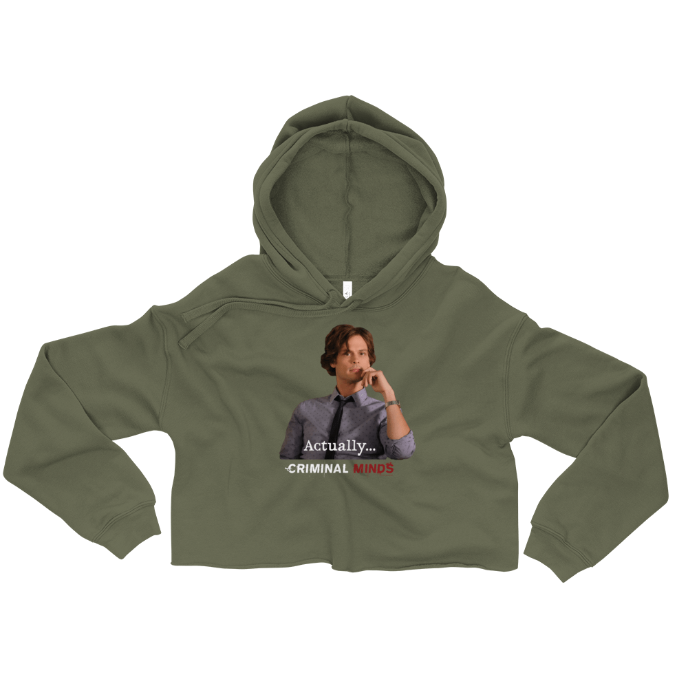 Criminal Minds Spencer Reid Actually... Women's Fleece Crop Hooded Sweatshirt - Paramount Shop