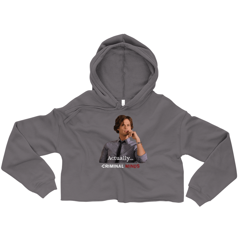 Criminal Minds Spencer Reid Actually... Women's Fleece Crop Hooded Sweatshirt - Paramount Shop