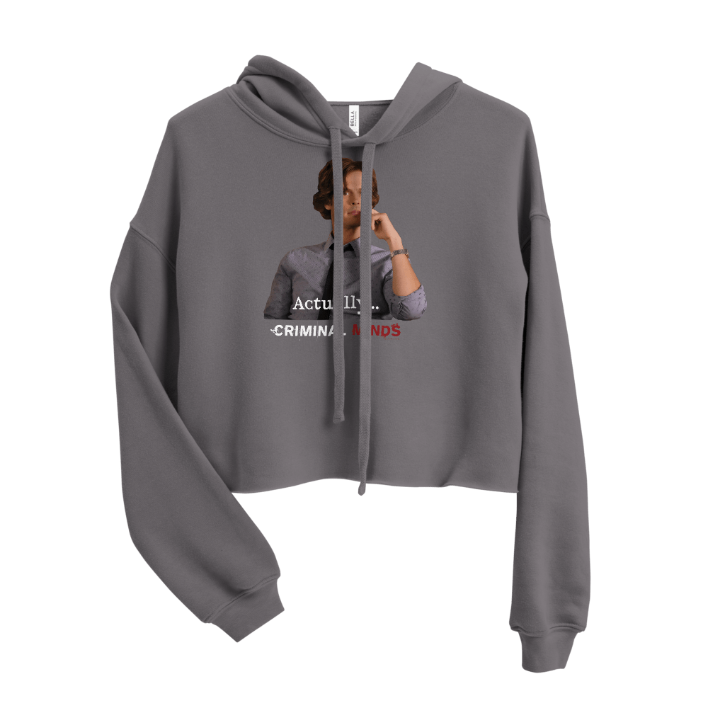 Criminal Minds Spencer Reid Actually... Women's Fleece Crop Hooded Sweatshirt - Paramount Shop