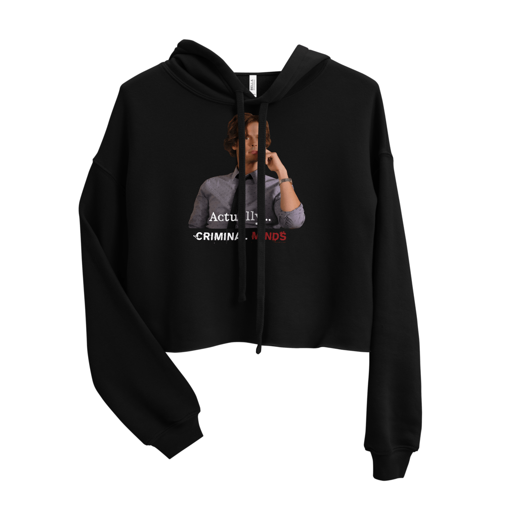 Criminal Minds Spencer Reid Actually... Women's Fleece Crop Hooded Sweatshirt - Paramount Shop