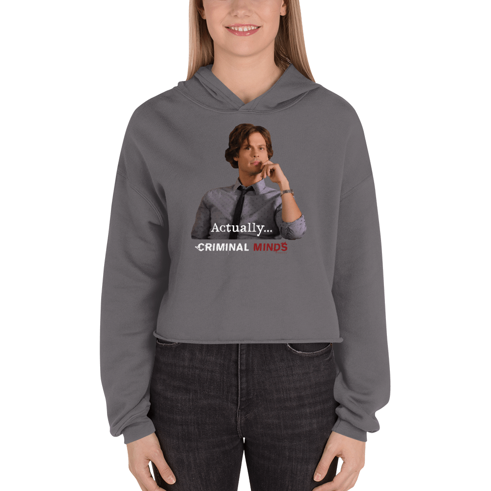 Criminal Minds Spencer Reid Actually... Women's Fleece Crop Hooded Sweatshirt - Paramount Shop