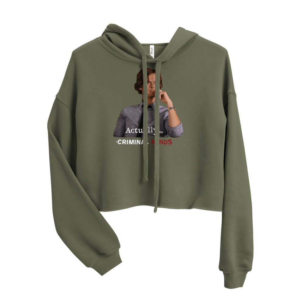 Criminal Minds Spencer Reid Actually... Women's Fleece Crop Hooded Sweatshirt - Paramount Shop