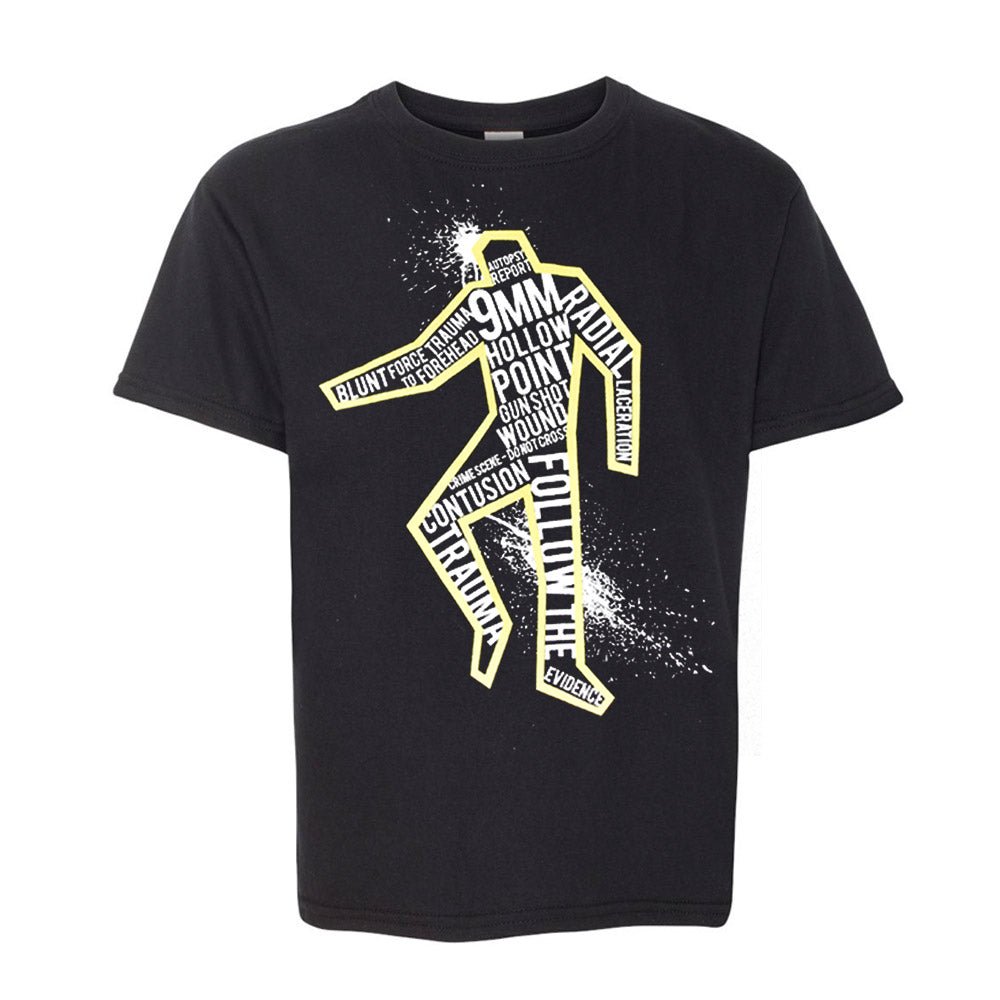 CSI: Crime Scene Investigation Glow in the Dark Body Outline Youth Short Sleeve T - Shirt - Paramount Shop