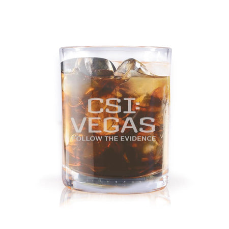 CSI: Vegas Follow The Evidence Laser Engraved Rocks Glass - Paramount Shop