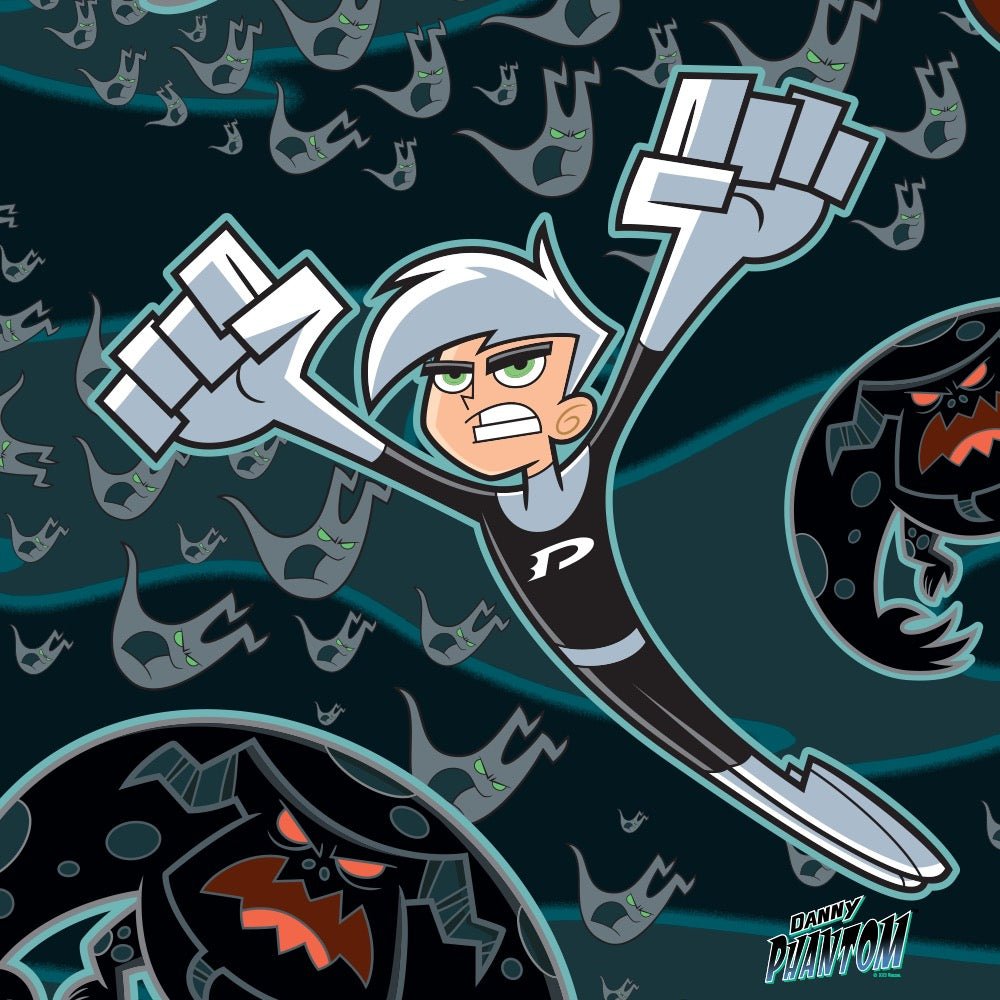 Danny Phantom Phantom In Flight Grey Sherpa Blanket - Paramount Shop