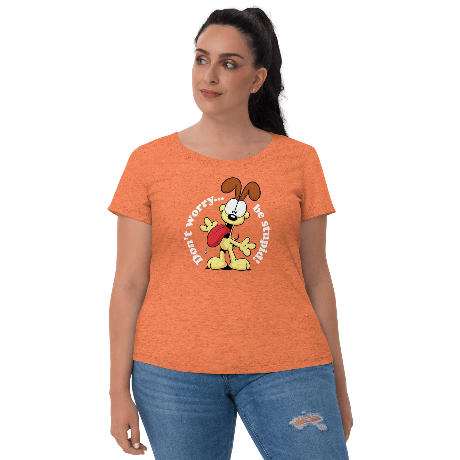 Garfield Don't Worry Be Stupid Women's Tri - Blend Short Sleeve T - Shirt - Paramount Shop
