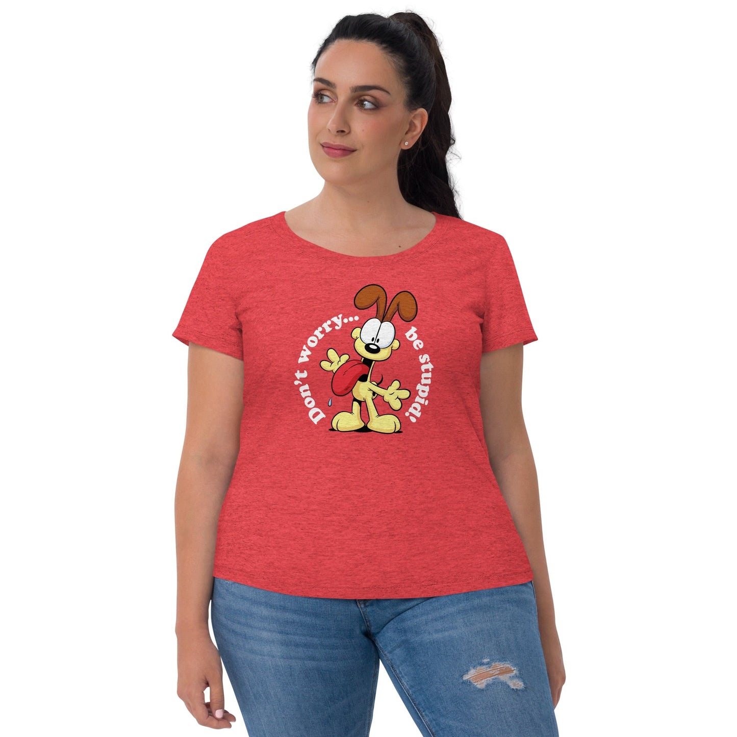 Garfield Don't Worry Be Stupid Women's Tri - Blend Short Sleeve T - Shirt - Paramount Shop