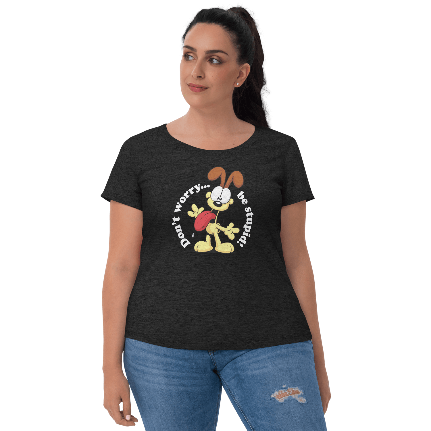 Garfield Don't Worry Be Stupid Women's Tri - Blend Short Sleeve T - Shirt - Paramount Shop