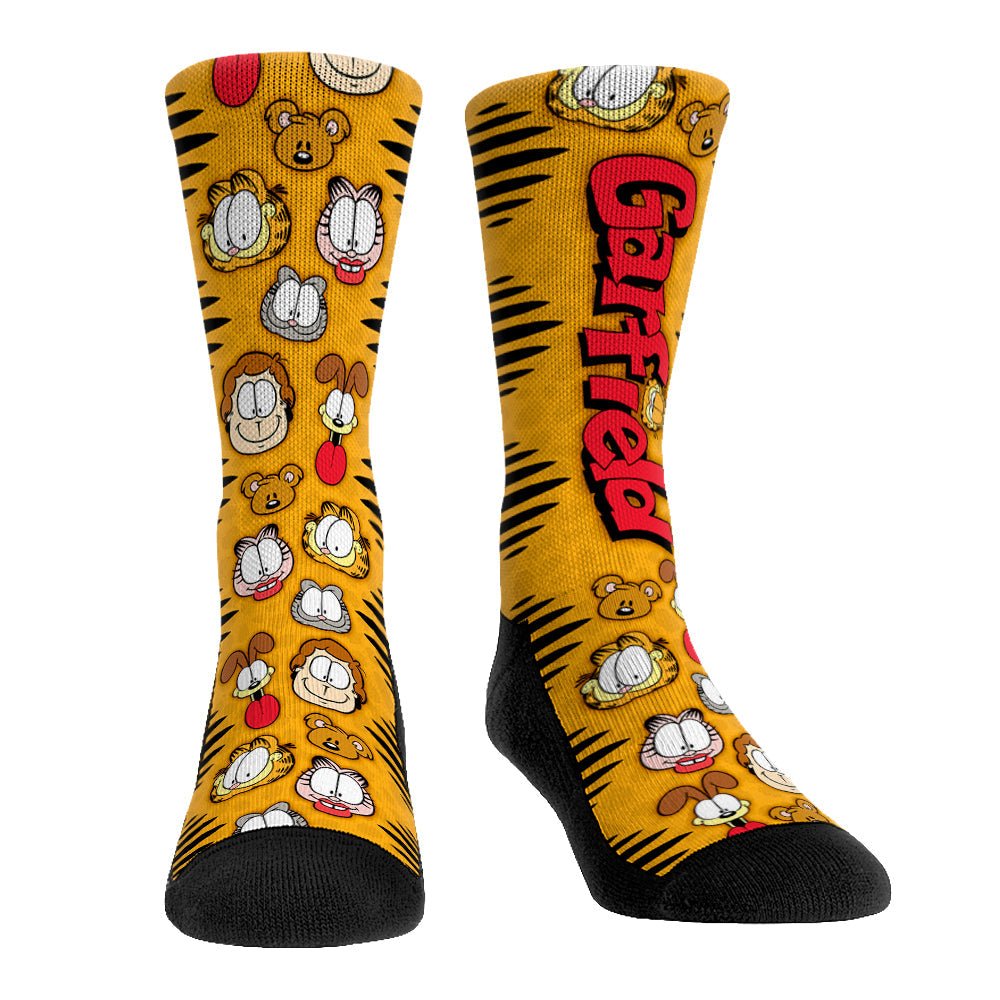 Garfield Famous Faces Allover Print Graphic Crew Socks - Paramount Shop
