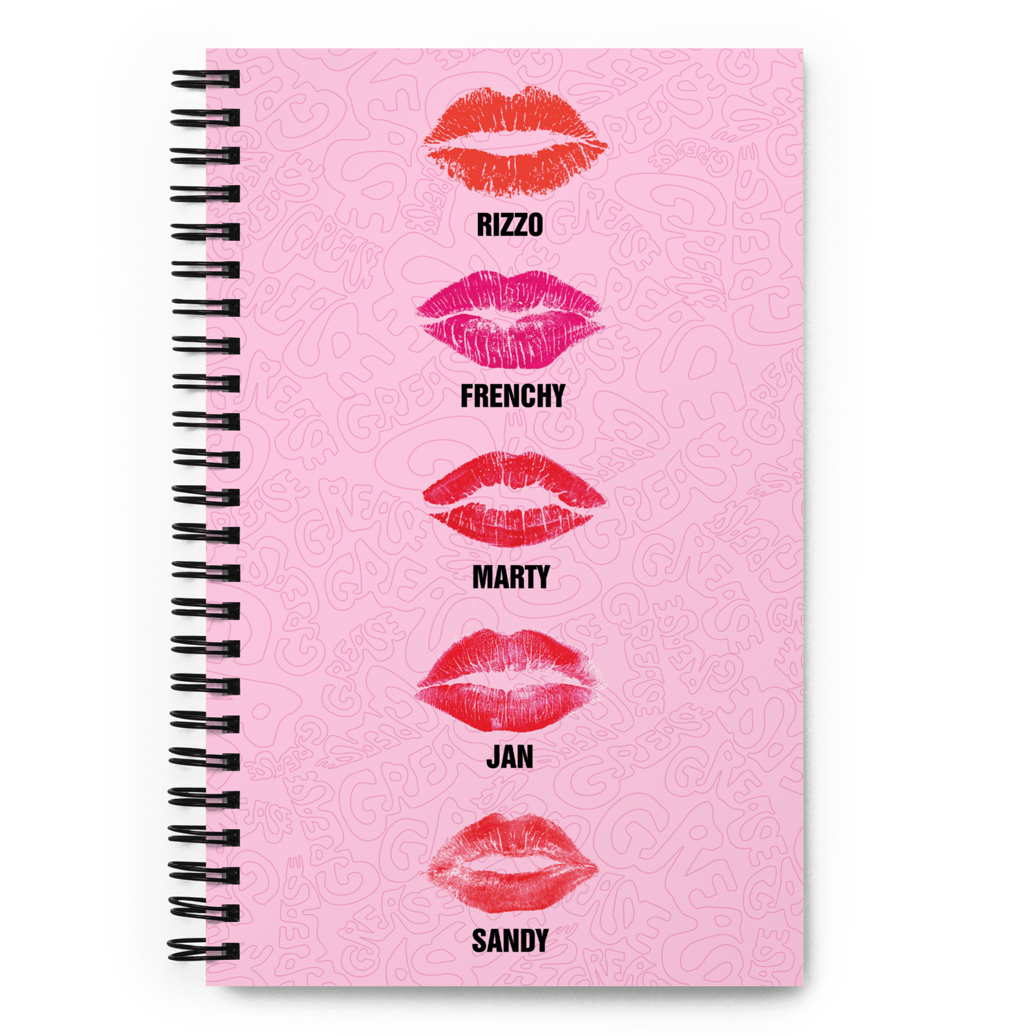 Grease Pink Ladies Kisses Spiral Notebook - Paramount Shop