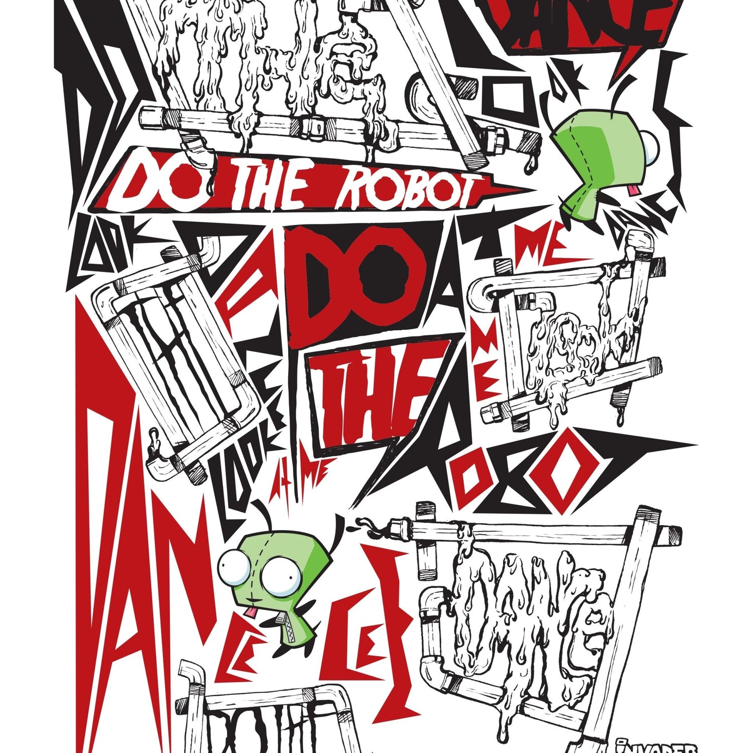 Invader Zim Do The Robot Sherpa Blanket - Paramount Shop