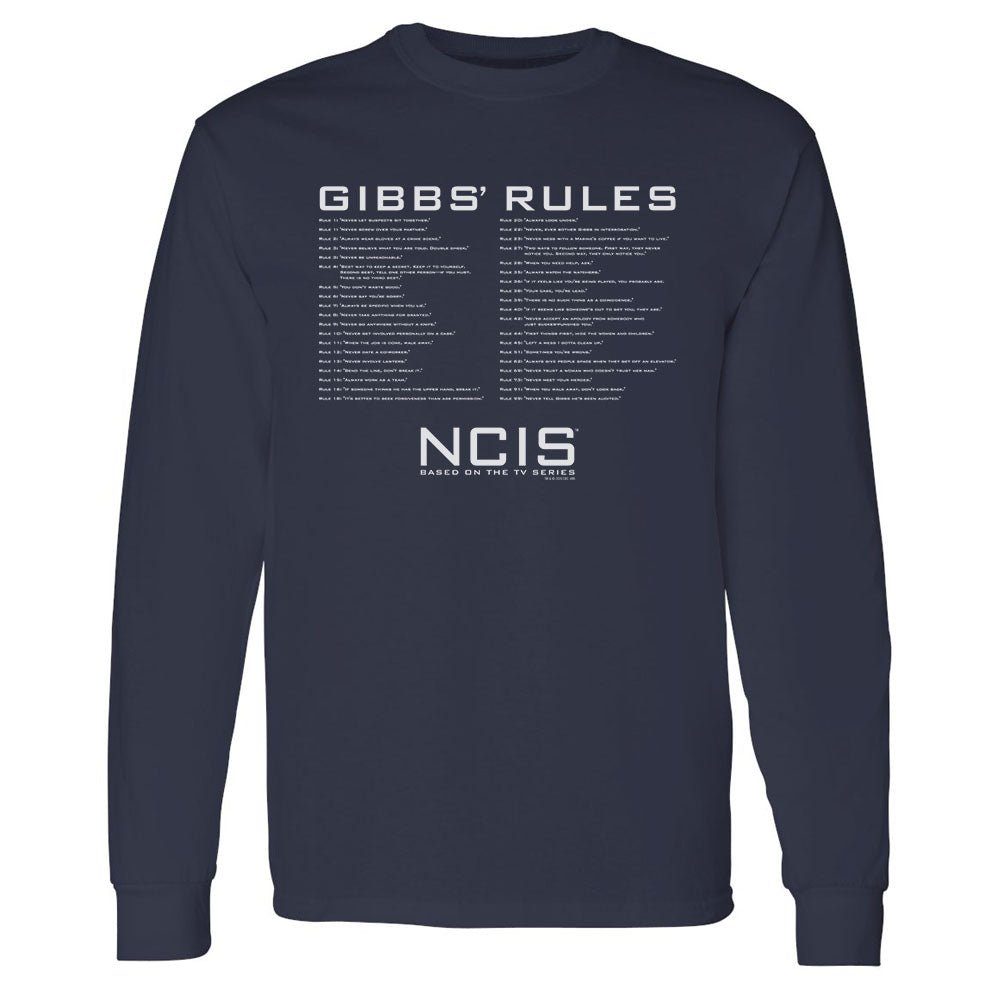 NCIS Gibbs Rules Adult Long Sleeve T - Shirt - Paramount Shop