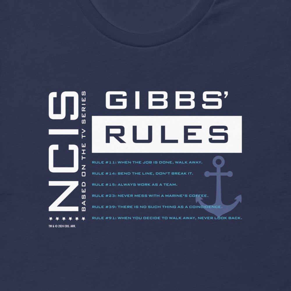 NCIS Gibb's Rules List Unisex T - Shirt - Paramount Shop