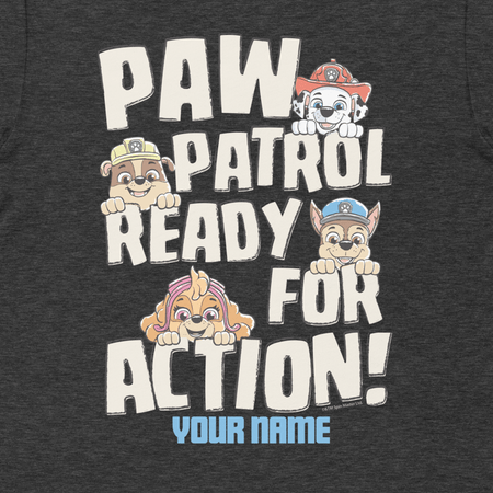 PAW Patrol Ready For Action Personalized Adult Short Sleeve T - Shirt - Paramount Shop