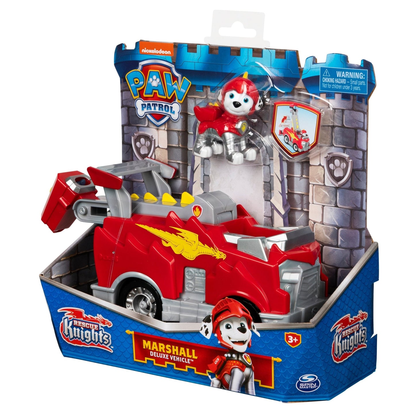 PAW Patrol, Rescue Knights Marshall Transforming Toy Car with Collectible Action Figure, Kids Toys for Ages 3 and up - Paramount Shop