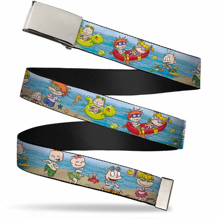 Rugrats Beach Play Scene Chrome Buckle Web Belt - Paramount Shop