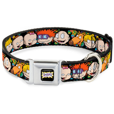 Rugrats Character Faces Close - Up Seatbelt Buckle Pet Collar - Paramount Shop