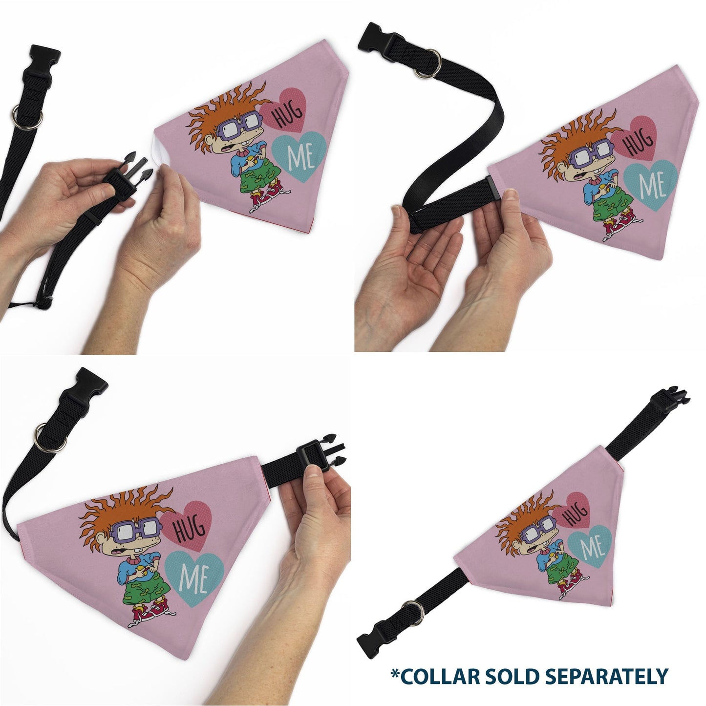Rugrats Chuckie HUG ME Hearts Pose Pink Pet Bandana - Paramount Shop