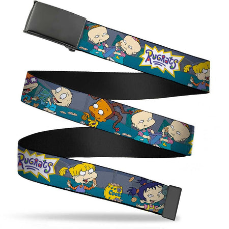 Rugrats Cookie Scene Black Buckle Webbing Apparel Belt - Paramount Shop