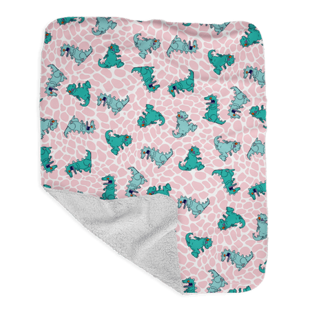 Rugrats Reptar Grey Sherpa Blanket - Paramount Shop