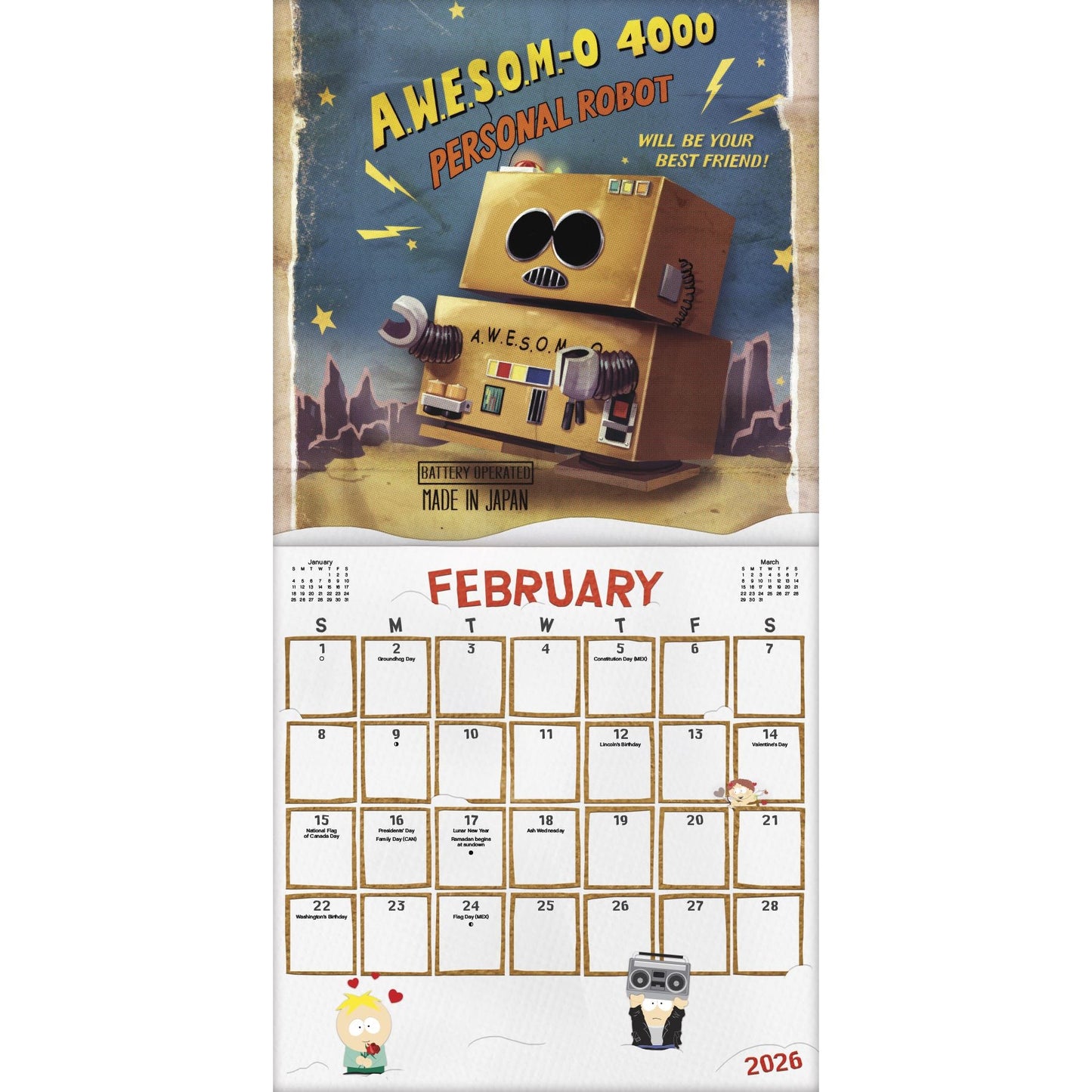 South Park 2026 Wall Calendar - Paramount Shop