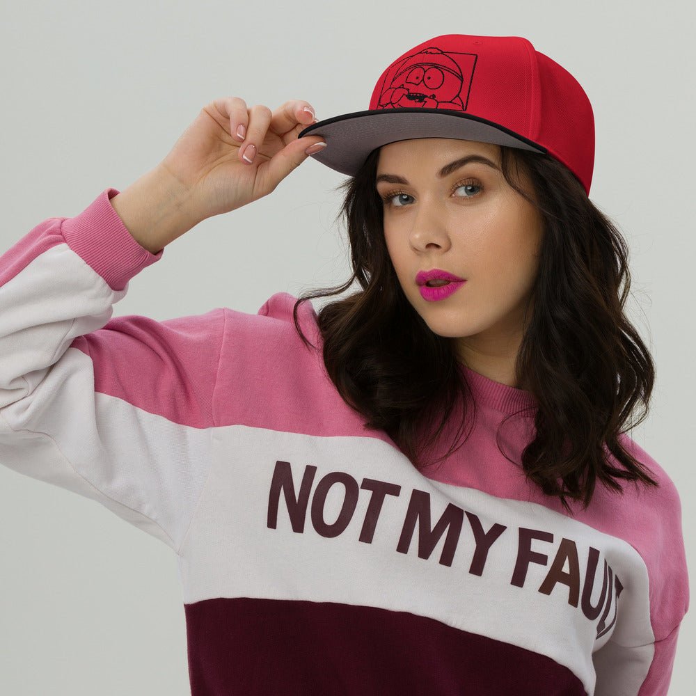 South Park Cartman Fun Face Embroidered Snapback Hat - Paramount Shop