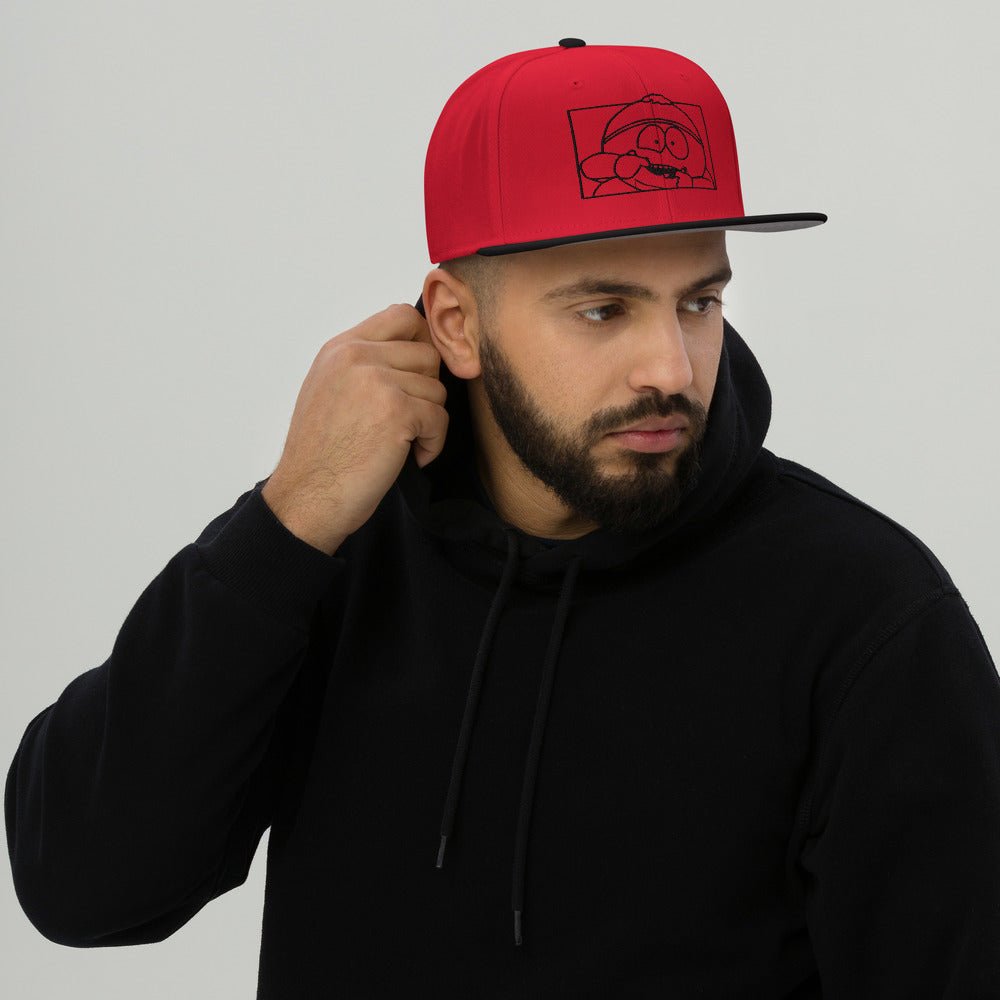 South Park Cartman Fun Face Embroidered Snapback Hat - Paramount Shop