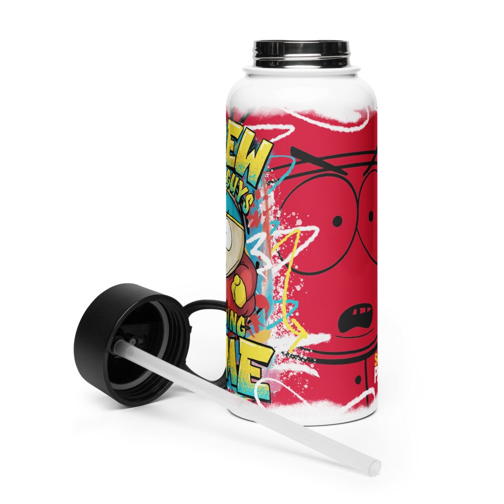 South Park Cartman Screw You Guys Stainless Steel Water Bottle with a Straw Lid - Paramount Shop