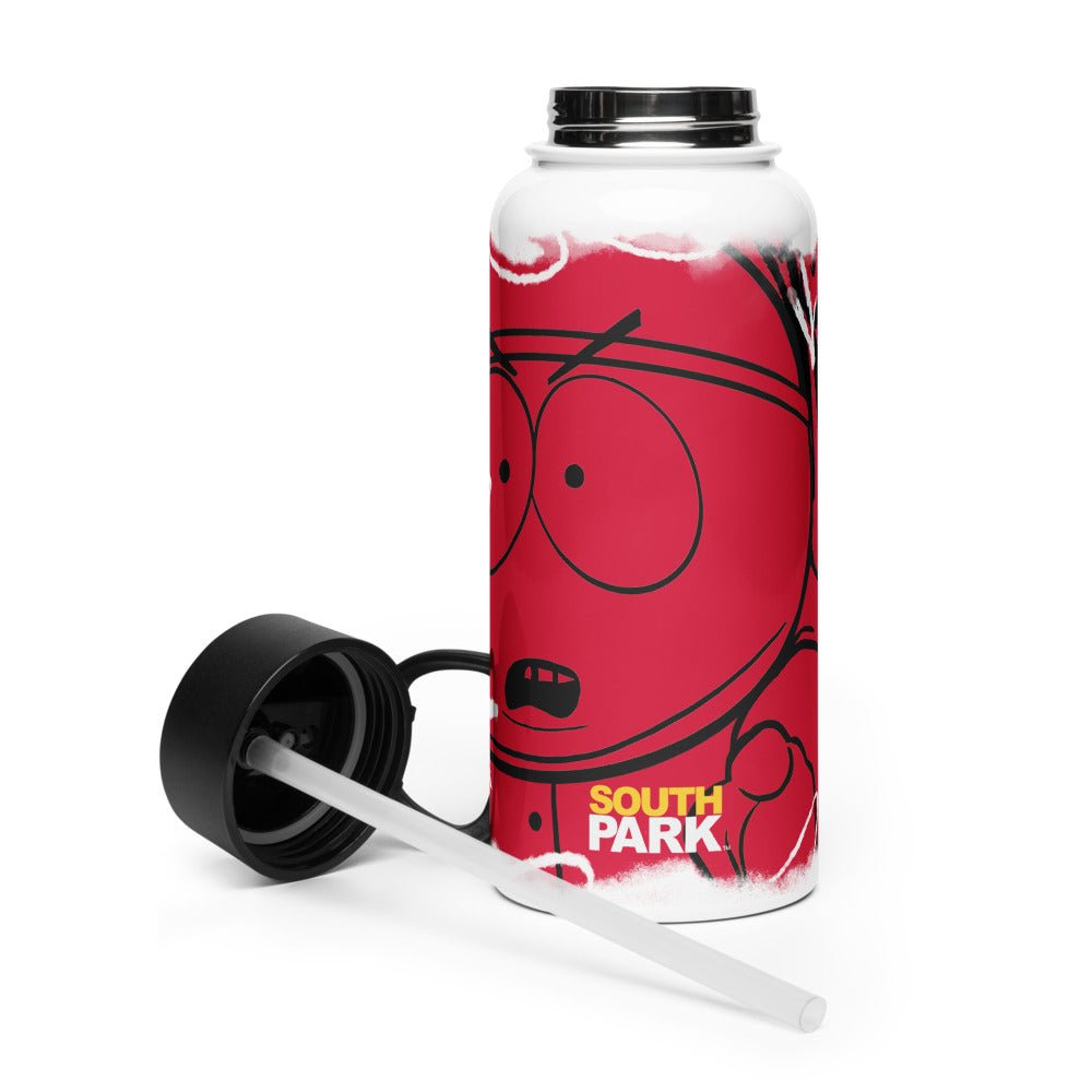 South Park Cartman Screw You Guys Stainless Steel Water Bottle with a Straw Lid - Paramount Shop