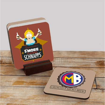 South Park Crunchy's Micro Brew Coasters with Mahogany Holder - Paramount Shop