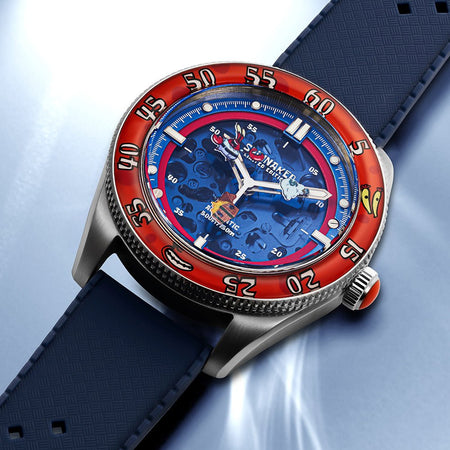 Spinnaker Croft Mid - Size Skeleton Automatic SpongeBob SquarePants Limited Edition Blue Watch - Paramount Shop