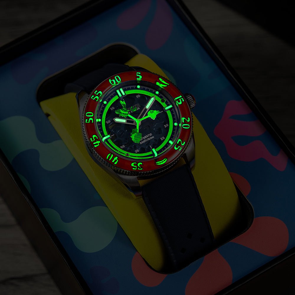 Spinnaker Croft Mid - Size Skeleton Automatic SpongeBob SquarePants Limited Edition Blue Watch - Paramount Shop