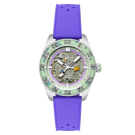 Spinnaker Croft Mid - Size Skeleton Automatic SpongeBob SquarePants Limited Edition Purple Watch - Paramount Shop