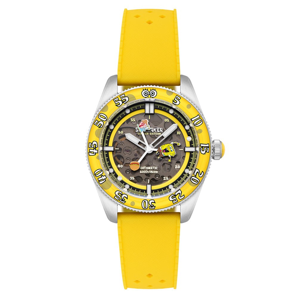 Spinnaker Croft Mid - Size Skeleton Automatic SpongeBob SquarePants Limited Edition Yellow Watch - Paramount Shop