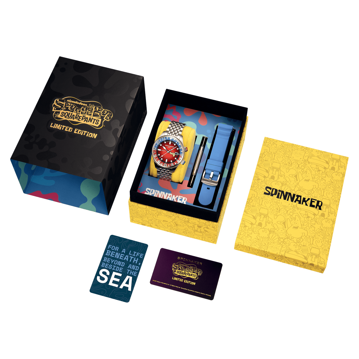 Spinnaker x Spongebob Squarepants Bradner GMT Automatic Bubbly Grins Mr. Krabs Limited Edition Watch - Paramount Shop