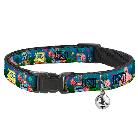 SpongeBob & Friends Cat Collar 8 - Bit Scene Breakaway with Bell 8.5 - 12 Inches - Paramount Shop