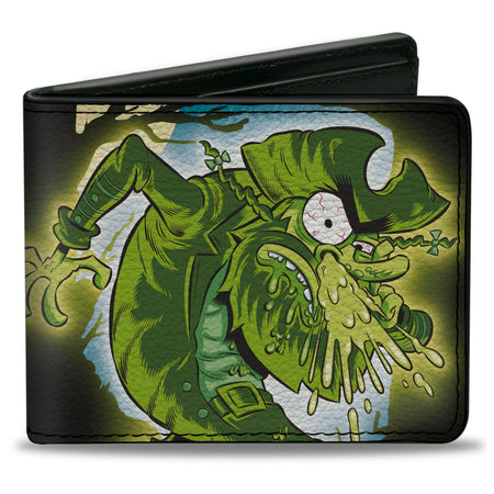 SpongeBob SquarePants Bi - Fold Wallet Flying Dutchman Snot Pose Black/Greens. - Paramount Shop