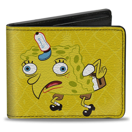 SpongeBob SquarePants Bi - Fold Wallet Mocking SpongeBob Pose Pineapple Vegan Leather Yellow - Paramount Shop